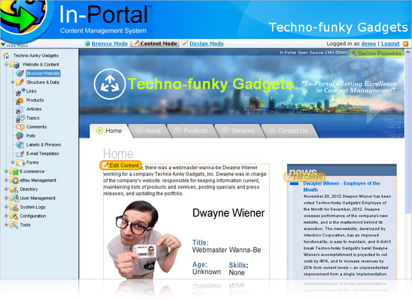 In-Portal CMS - Admin Interfaces