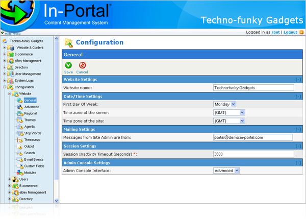 In-Portal CMS - System Presets